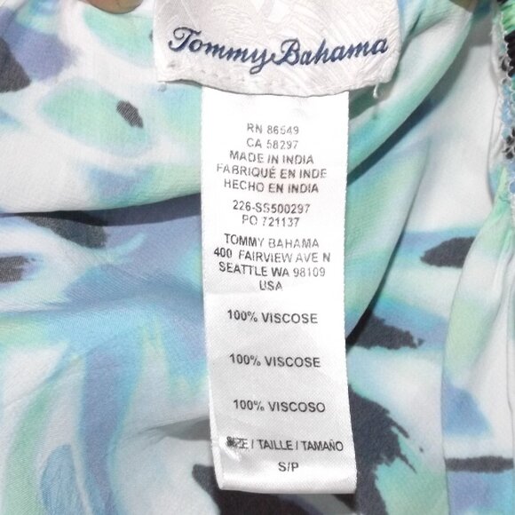 TOMMY BAHAMA Dress/Cover-up, S, Blue, On/Off shoulder, Stretchy neck, Short/mini - Picture 9 of 12